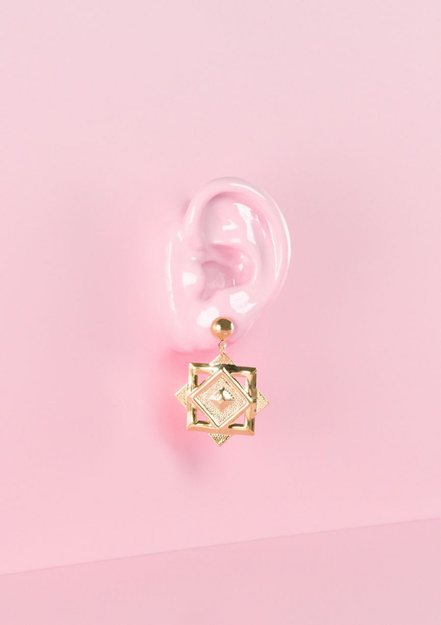 Golden star drop earrings