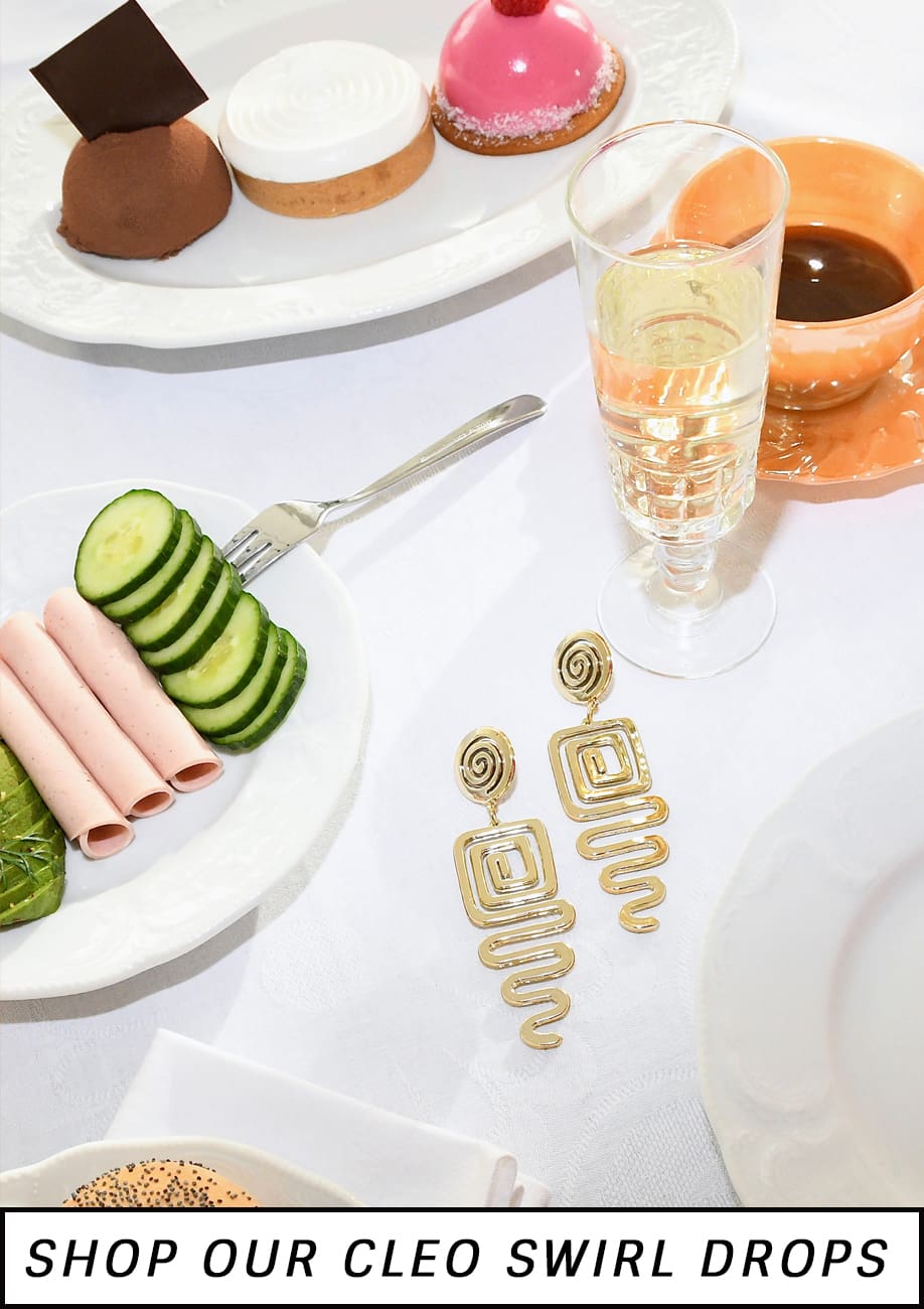 Gold statement drop earrings