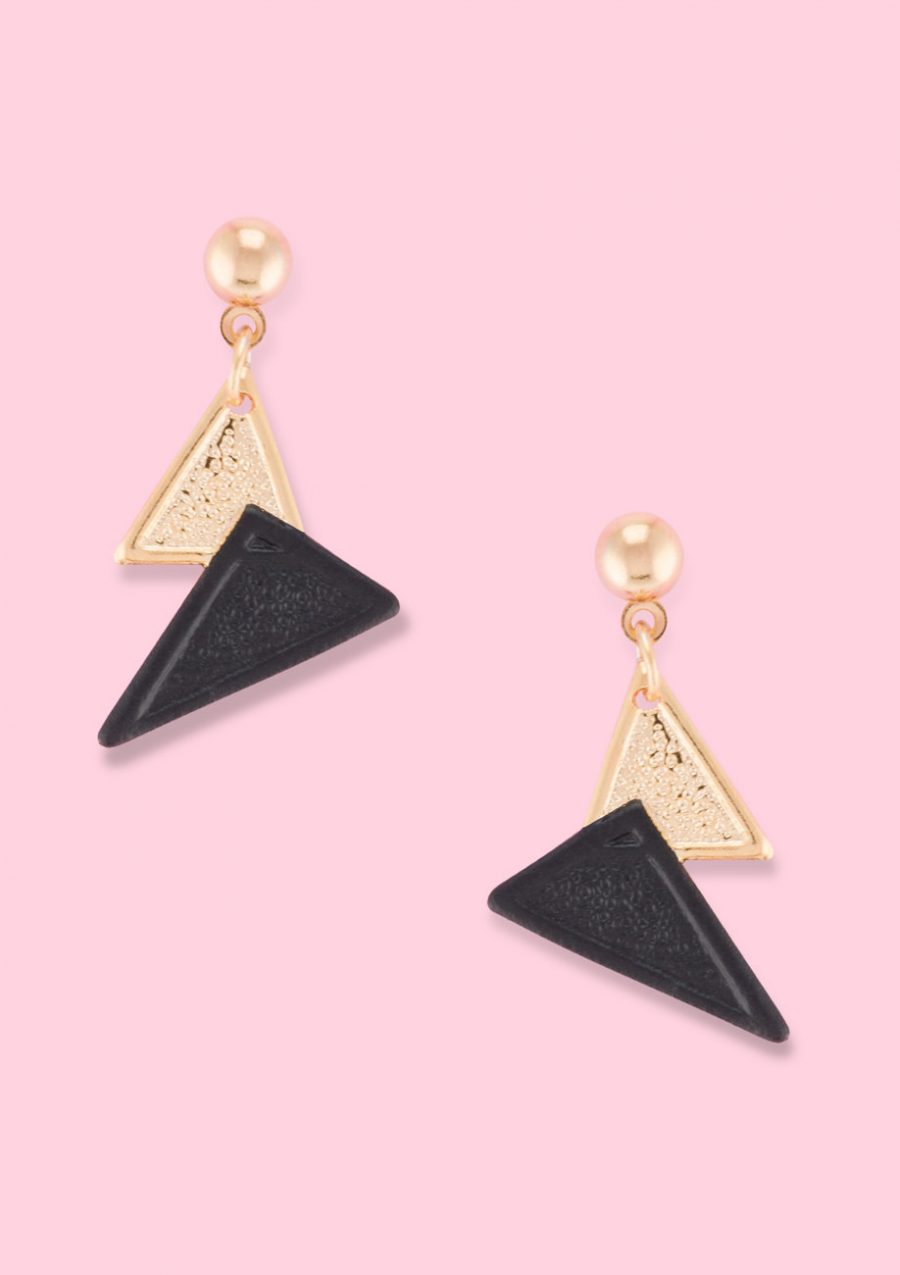Abstract gold drop earrings