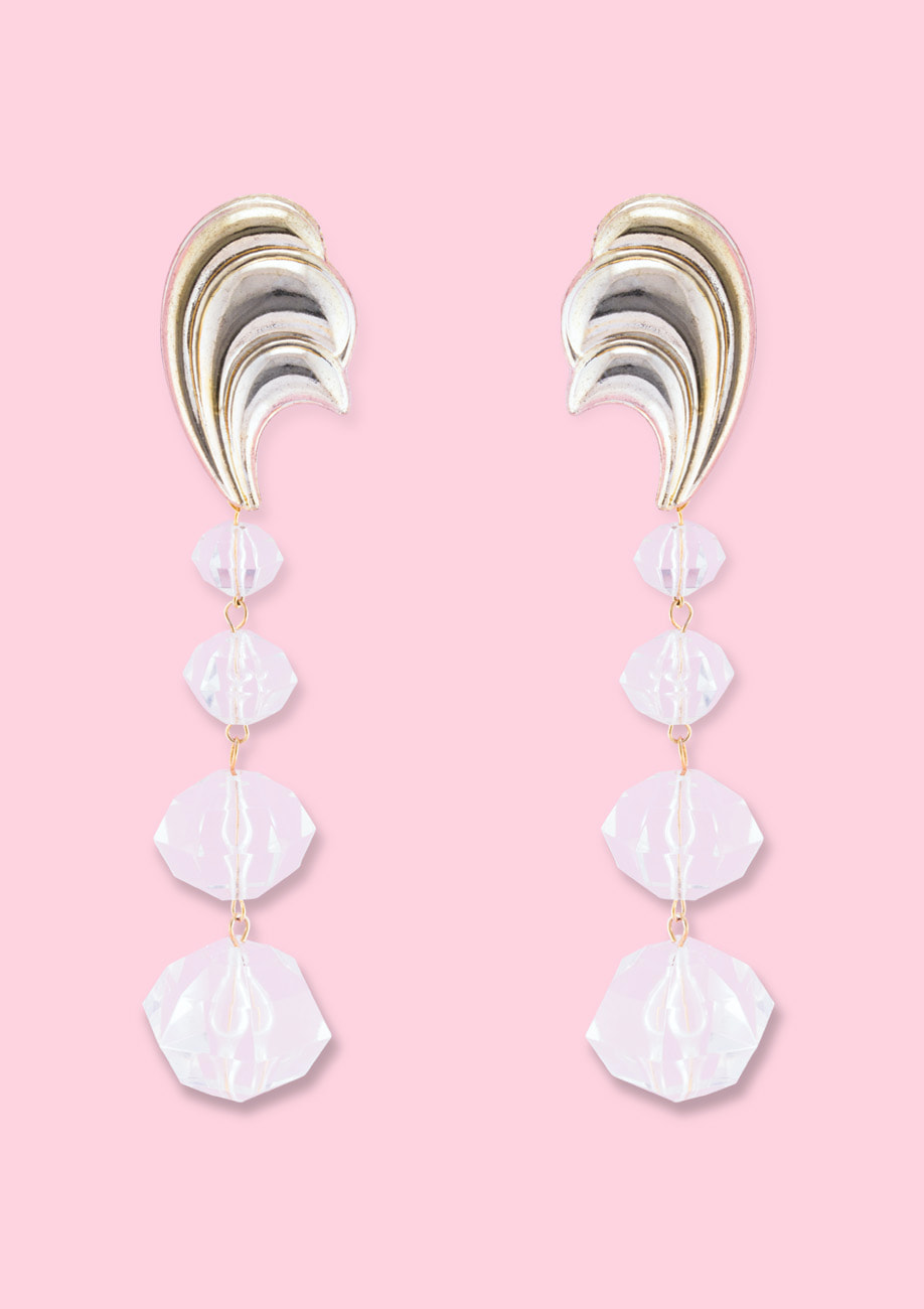 Large vintage drop earrings, by live-to-express. Vintage statement earrings online at live-to-express.