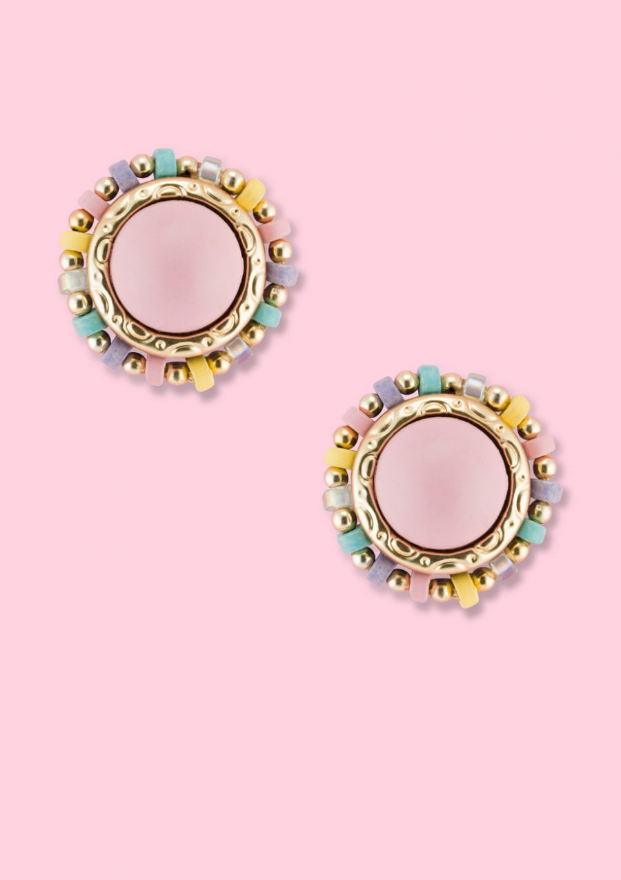 Pastel colored stud earrings, by LIVE-TO-EXPRESS