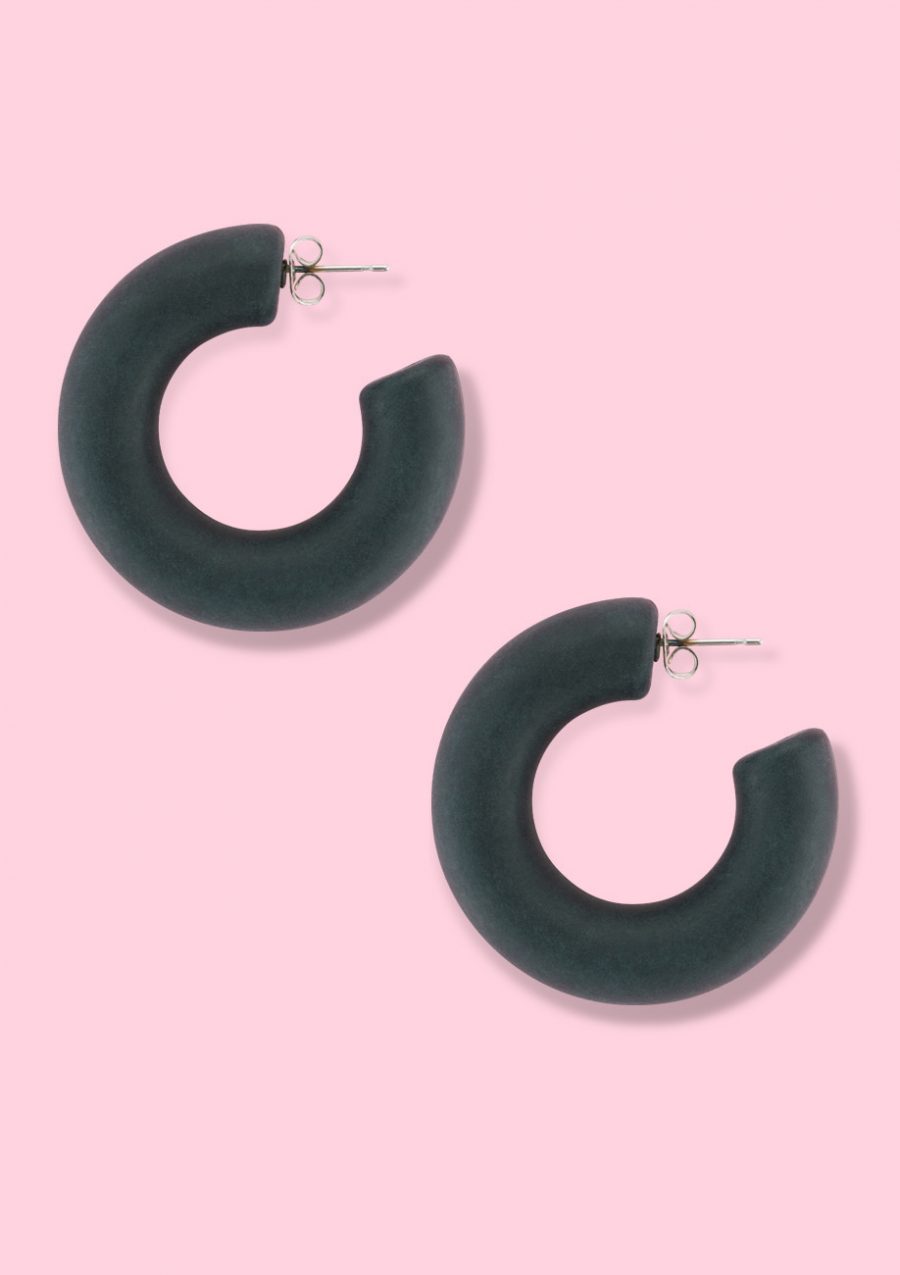 Black bold hoop earrings