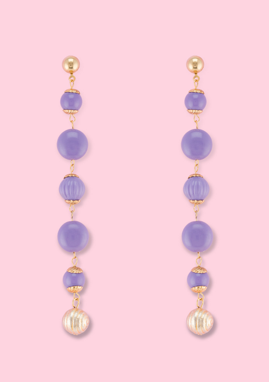 Lilac long dangle earrings by live-to-express.