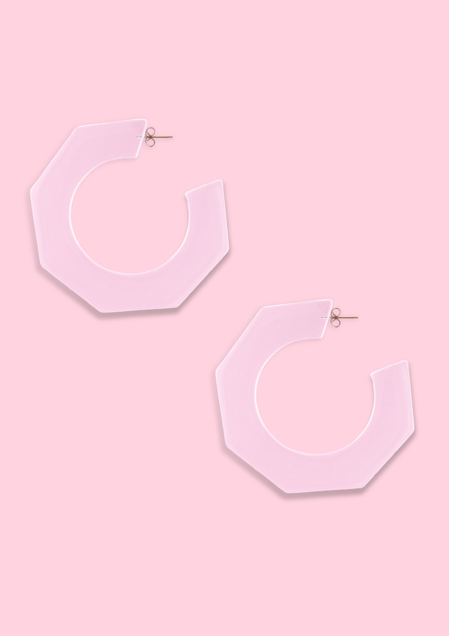 Transparent statement hoop earrings, by LIVE-TO-EXPRESS
