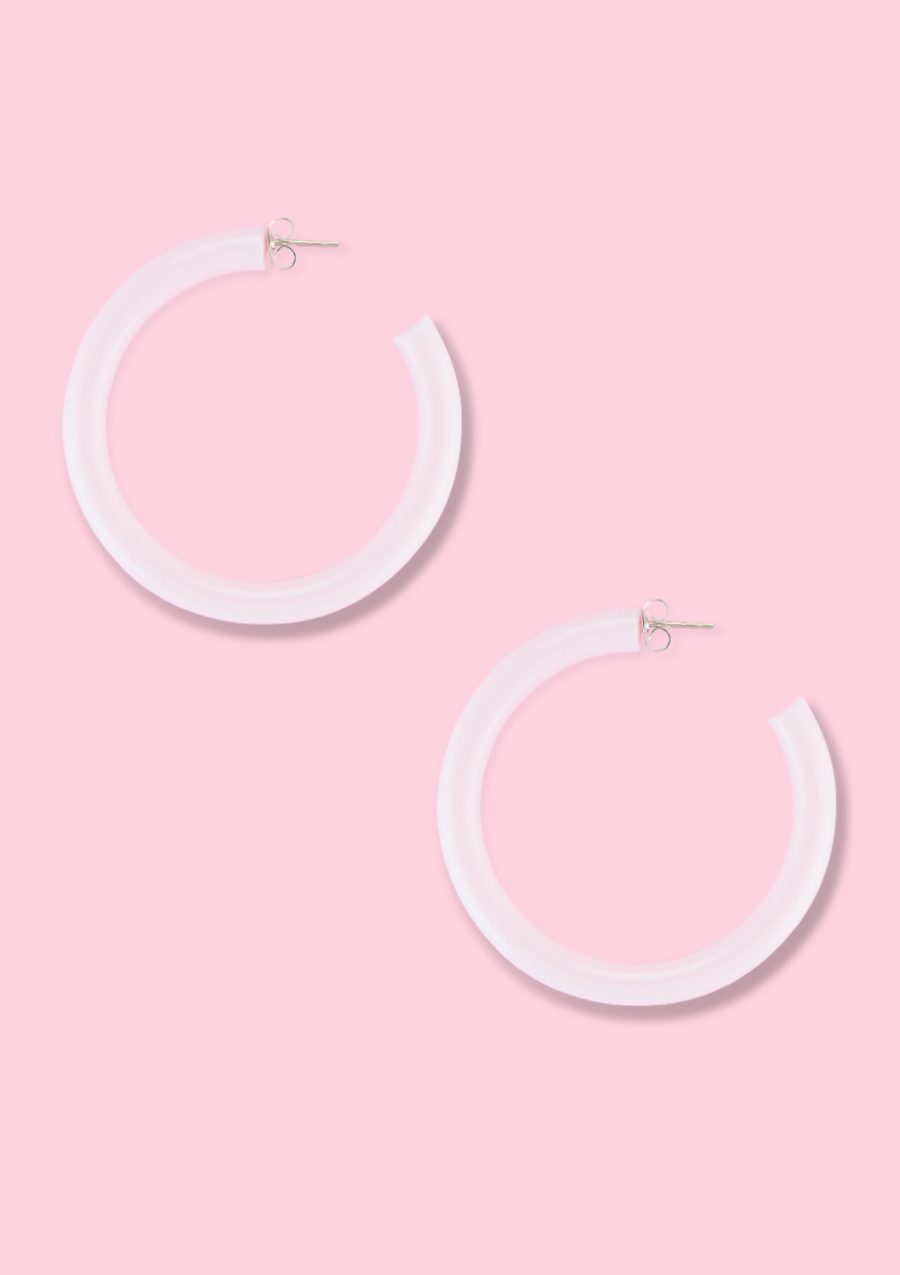 Pink hoop earrings