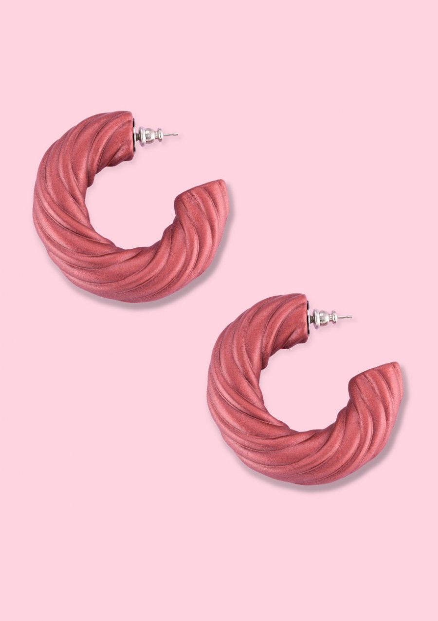 Large red statement hoop earrings, by live-to-express. Shop vintage earrings online.