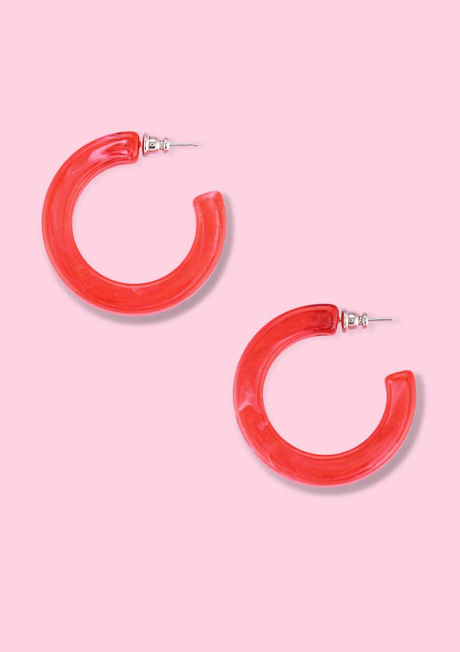 Bold marbled vintage hoop earrings, by live-to-express. Shop earrings online.