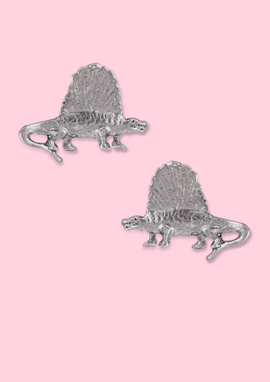 Dinosaur stud earrings with push-back closing. Vintage 90s earrings by live-to-express.