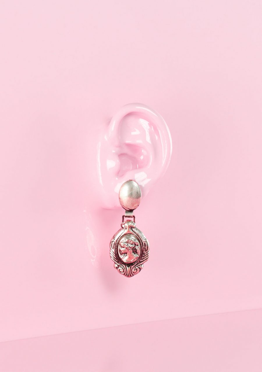 Silver vintage drop earrings