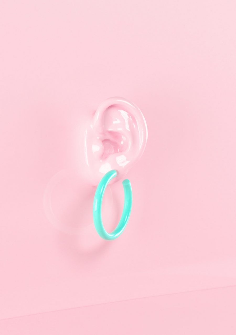 Colorful statement hoop earrings